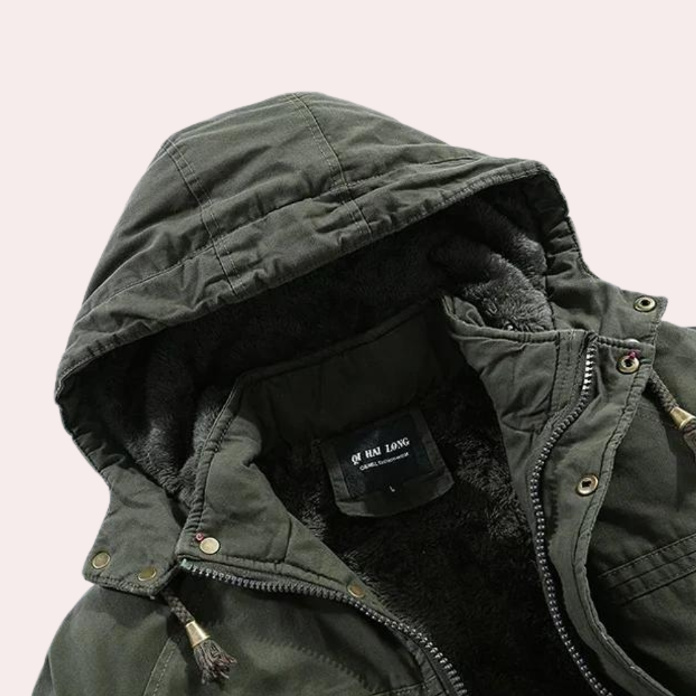 Herren Winterparka Kapuzenjacke Regular Fit Freizeit