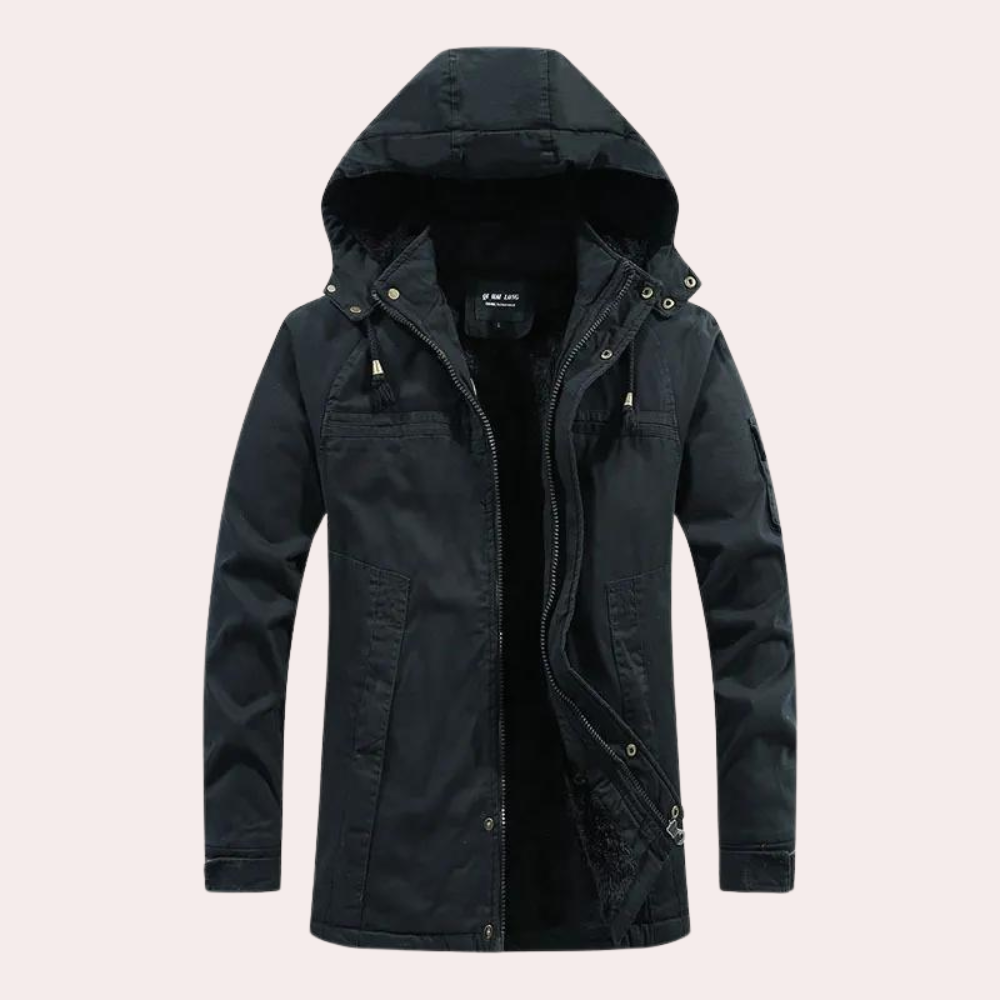 Herren Winterparka Kapuzenjacke Regular Fit Freizeit