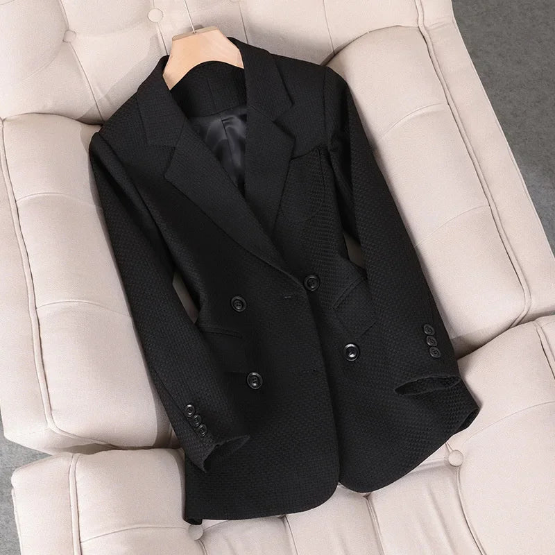Damen Slim Fit Blazer Karo Business Freizeit