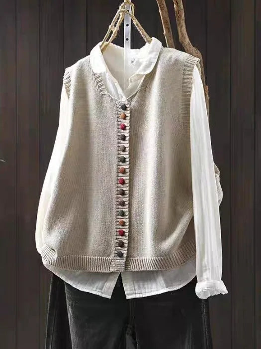 Damen Cardigan Weste Winter Regular Fit Freizeit