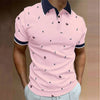 Herren Polo-Shirt Regular Fit Freizeit mit Segelboot-Muster