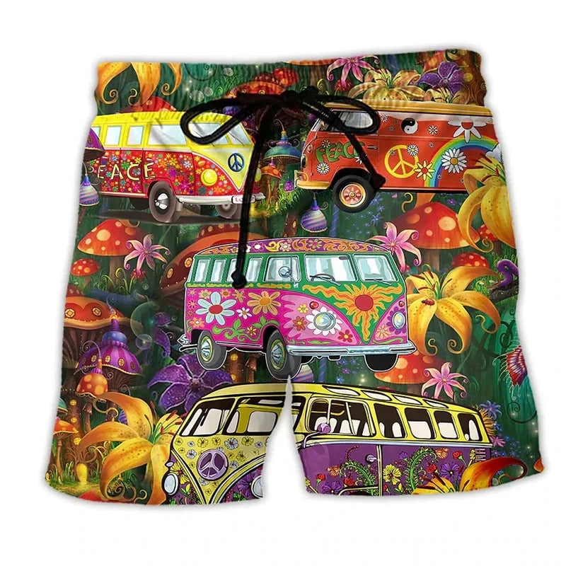 Herren Badehose Regular Fit Freizeit mit Graffiti-Muster