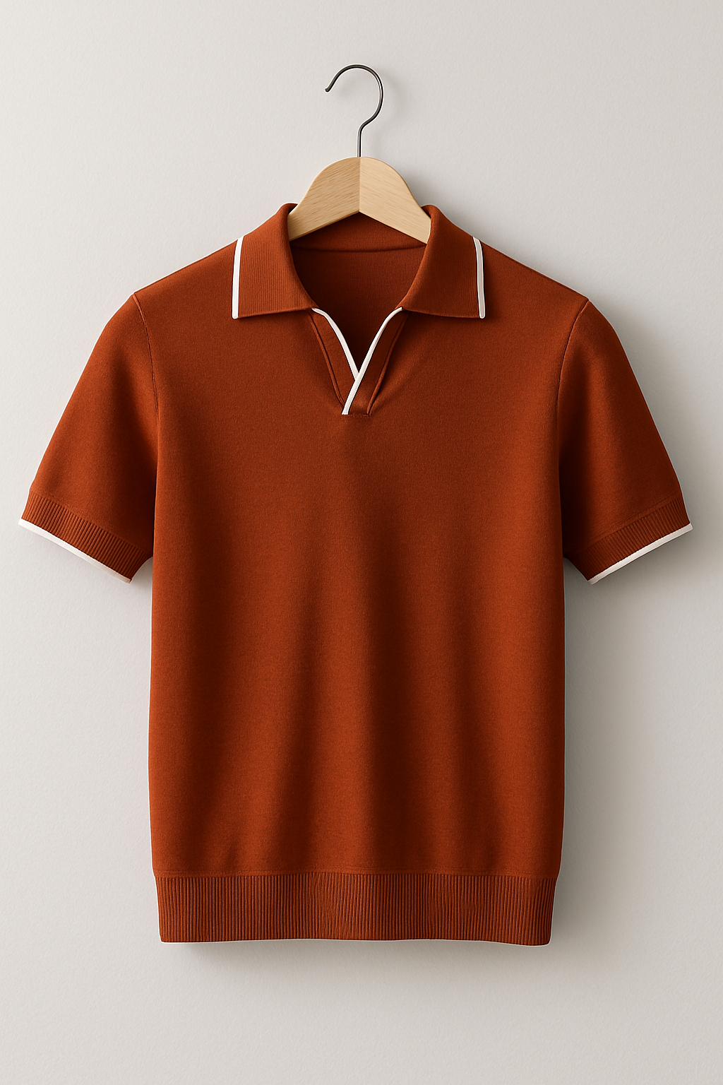 Herren Slim Fit Kurzarm Strickpolo Casual Freizeit