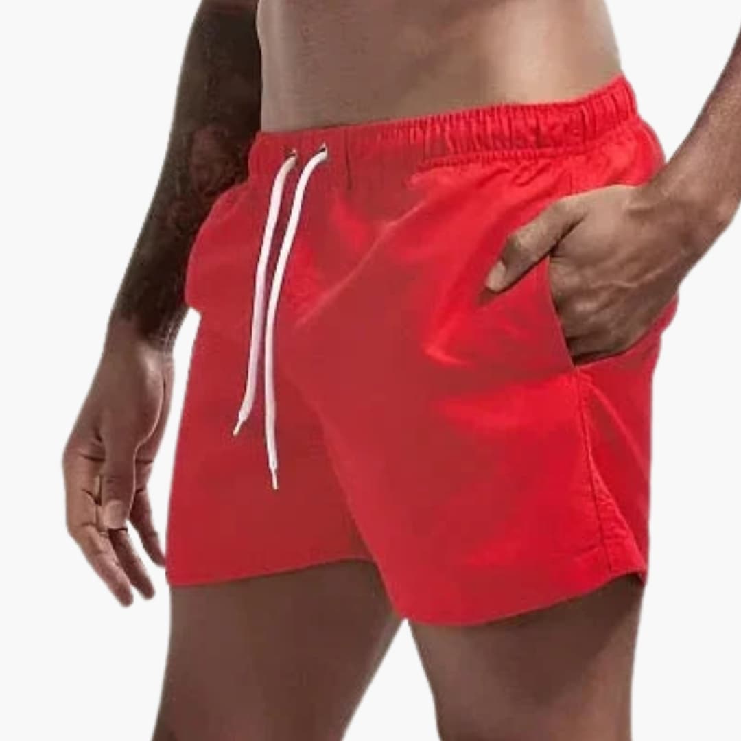 Herren-Badeshorts mit elastischem Bund und verstellbarem Kordelzug