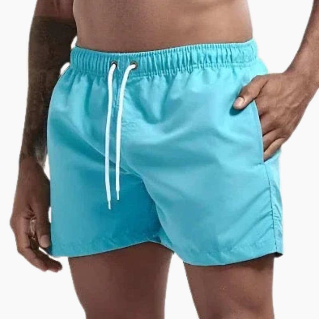 Herren-Badeshorts mit elastischem Bund und verstellbarem Kordelzug