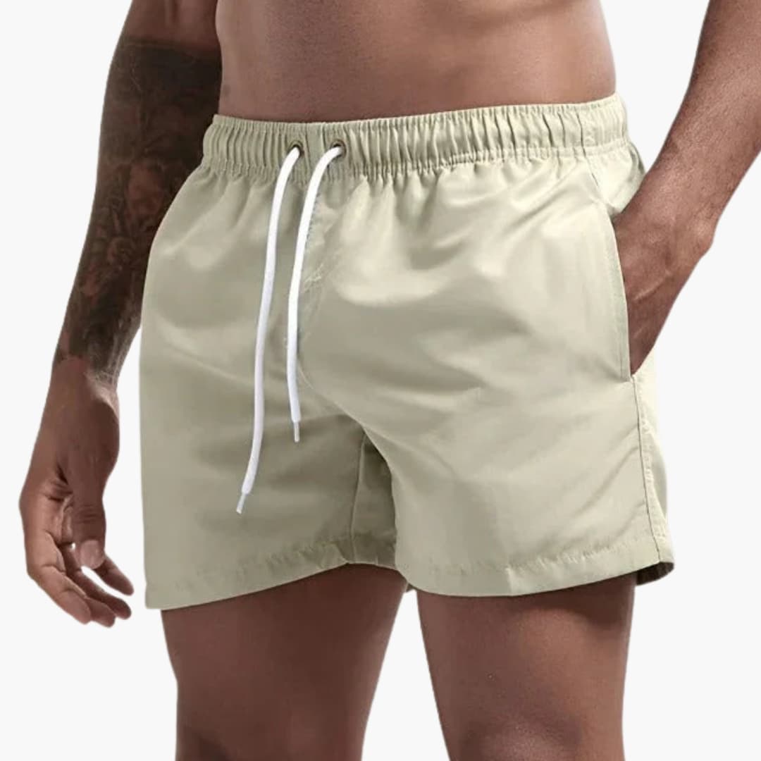 Herren-Badeshorts mit elastischem Bund und verstellbarem Kordelzug