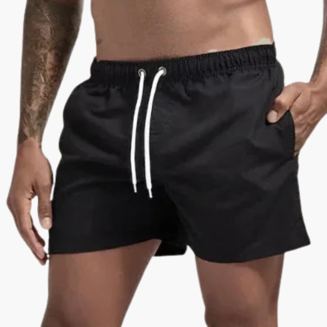 Herren-Badeshorts mit elastischem Bund und verstellbarem Kordelzug
