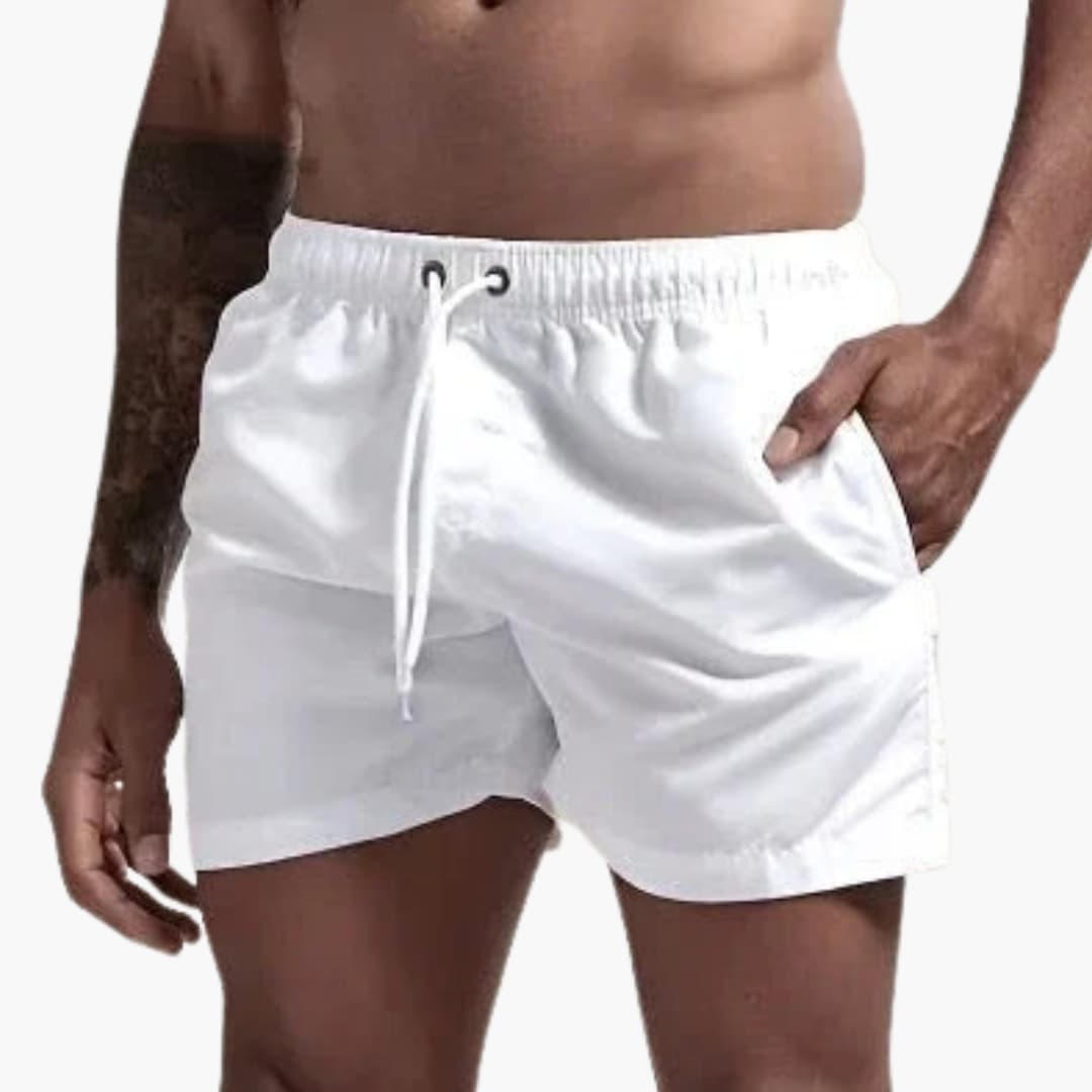 Herren-Badeshorts mit elastischem Bund und verstellbarem Kordelzug