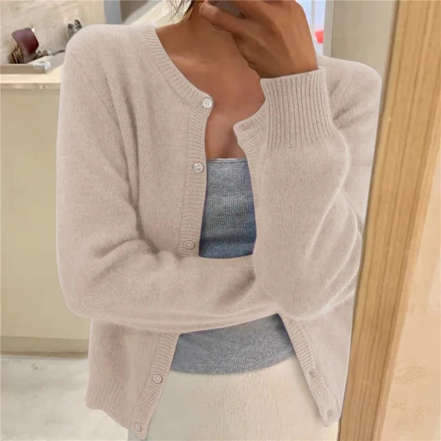 Damen Strick-Cardigan Relaxed Fit Casual mit Knopfverschluss