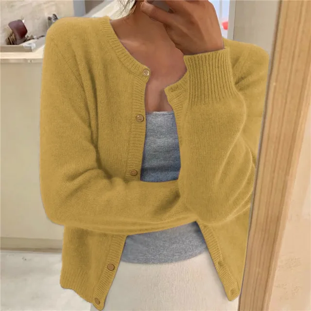 Damen Strick-Cardigan Relaxed Fit Casual mit Knopfverschluss