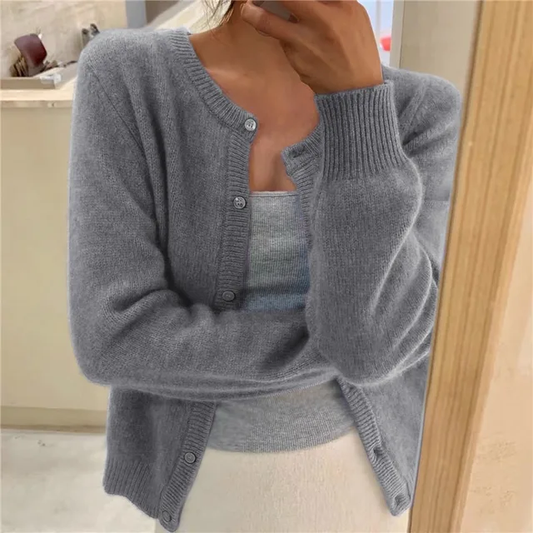 Damen Strick-Cardigan Relaxed Fit Casual mit Knopfverschluss