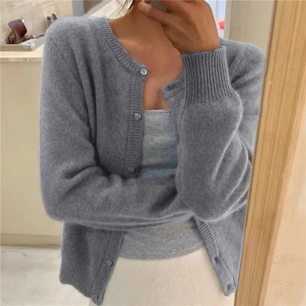 Damen Strick-Cardigan Relaxed Fit Casual mit Knopfverschluss