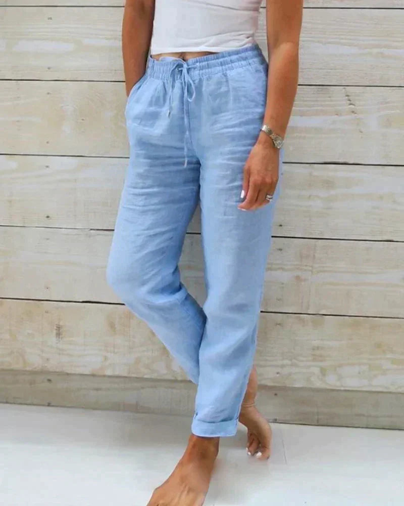 Damen Luftige Sommerhose Relaxed Fit Freizeit