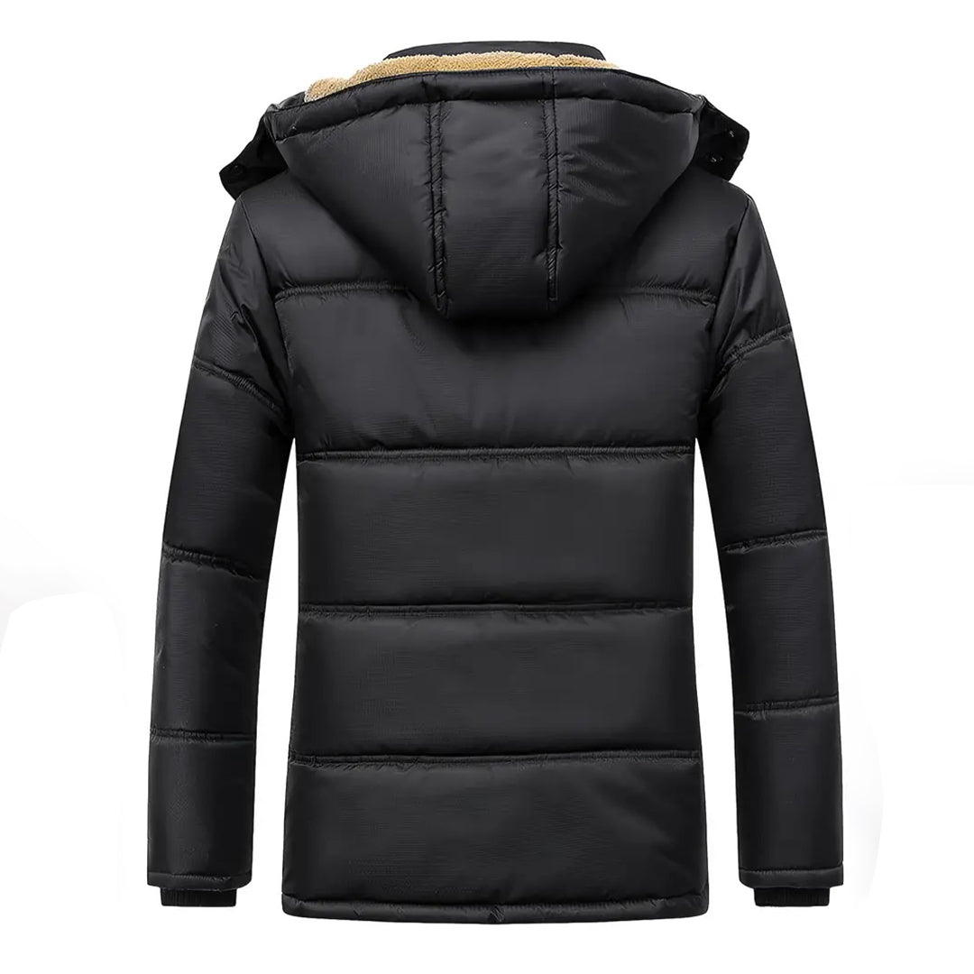 Herren Steppjacke mit Sherpa-Futter Kapuze Winter Freizeit