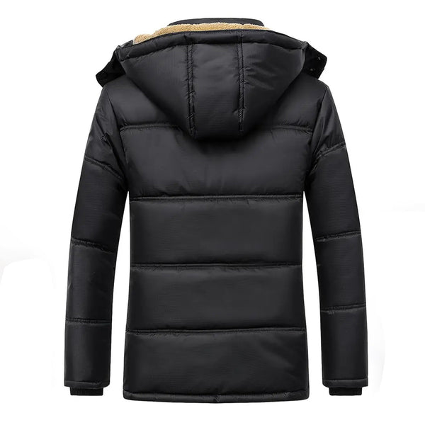 Herren Steppjacke mit Sherpa-Futter Kapuze Winter Freizeit