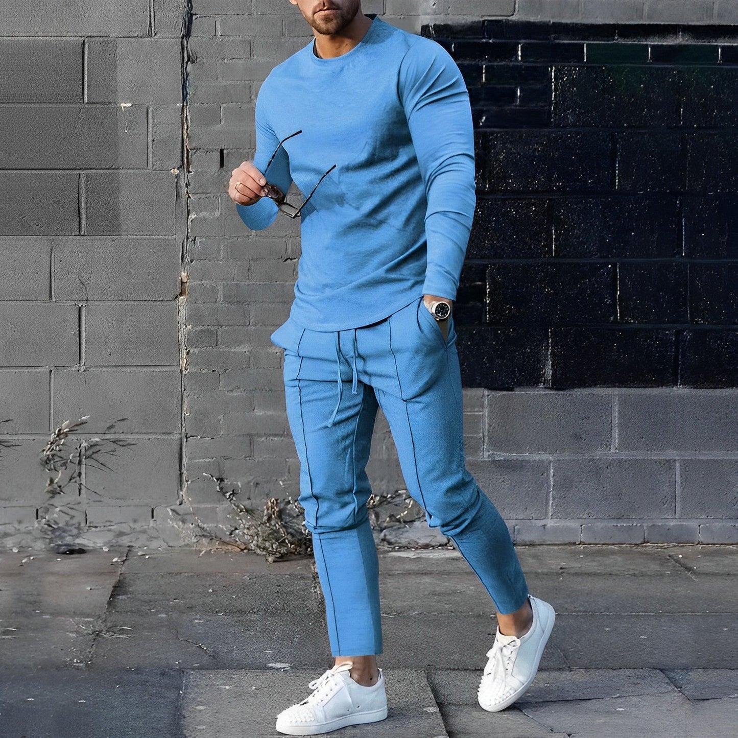 Stylisches Herren-Set | Leichtes, Atmungsaktives Outfit mit Elastischem Bund | Bequeme Passform für Eleganz an Herbsttagen 2