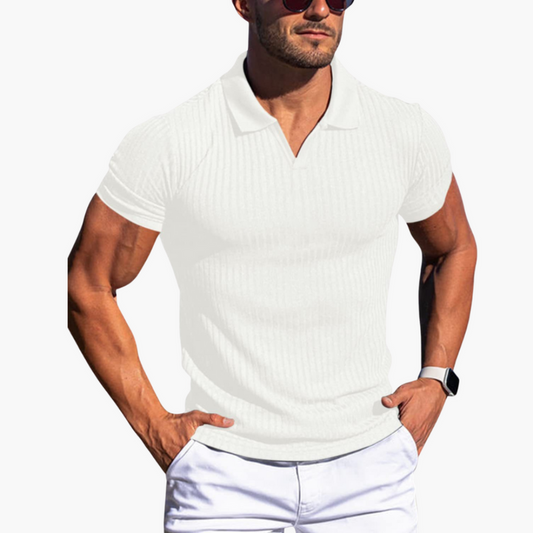 Stylisches Herren Poloshirt mit Gerippter Oberfläche | Bequemes Design für Alltag und Freizeit 0