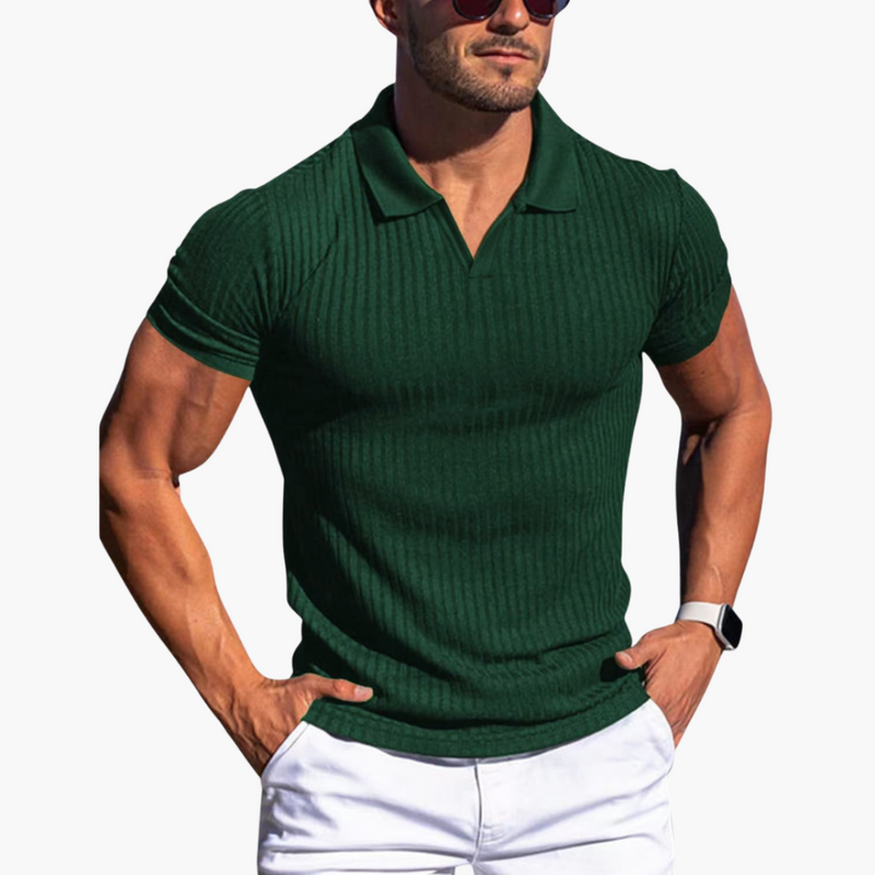 Stylisches Herren Poloshirt mit Gerippter Oberfläche | Bequemes Design für Alltag und Freizeit 2