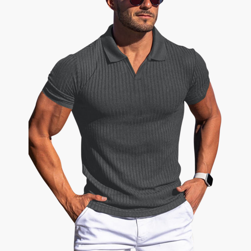 Stylisches Herren Poloshirt mit Gerippter Oberfläche | Bequemes Design für Alltag und Freizeit 3