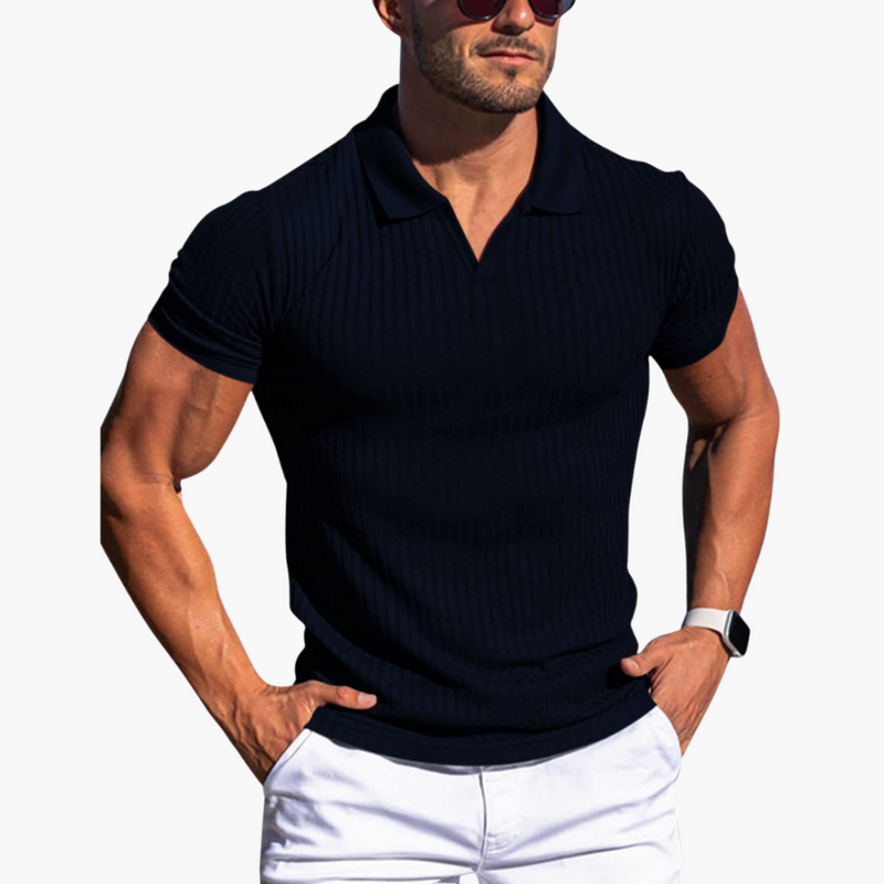 Stylisches Herren Poloshirt mit Gerippter Oberfläche | Bequemes Design für Alltag und Freizeit 4