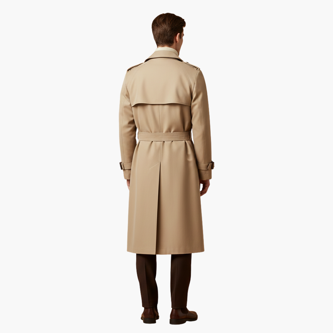 Stylish Overknee-Trenchcoat für Herren mit Verstellbarem Gürtel | Britisches Design für Komfort und Schutz 4