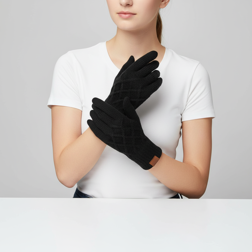 Handschuhe Damen Thermo Gestrickt Touchscreen Winter