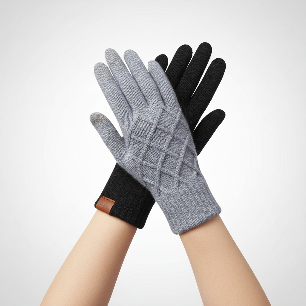 Handschuhe Damen Thermo Gestrickt Touchscreen Winter