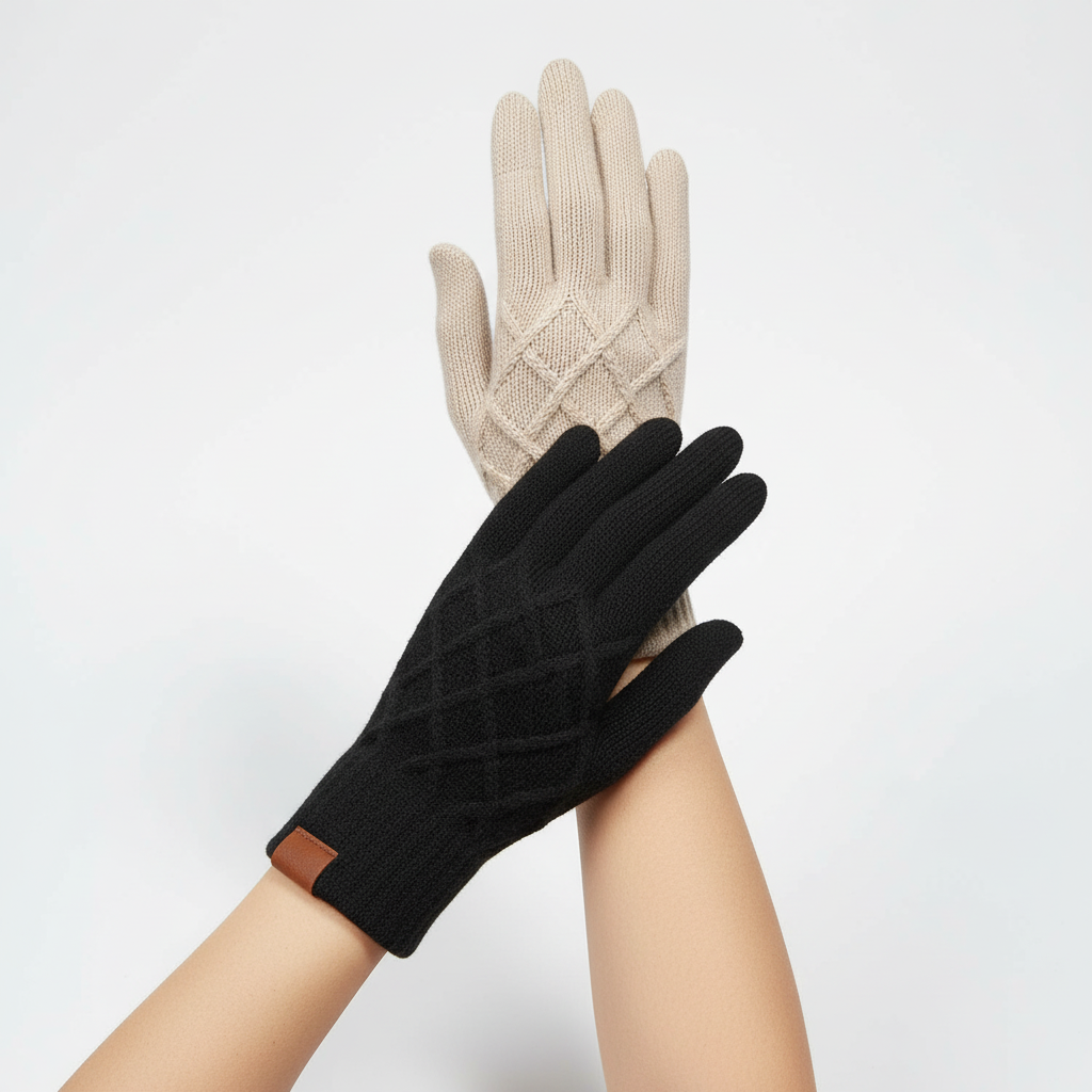 Handschuhe Damen Thermo Gestrickt Touchscreen Winter