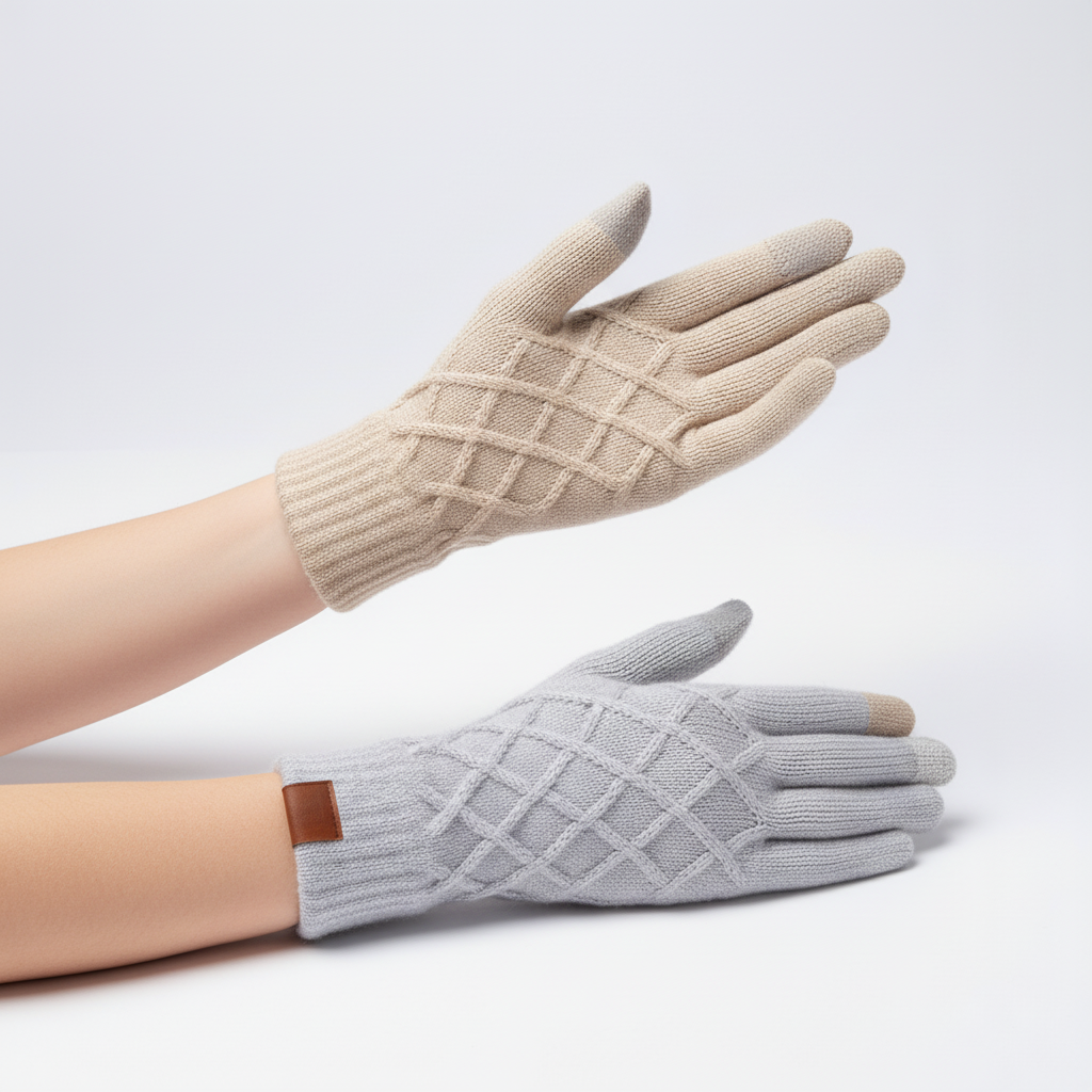 Handschuhe Damen Thermo Gestrickt Touchscreen Winter