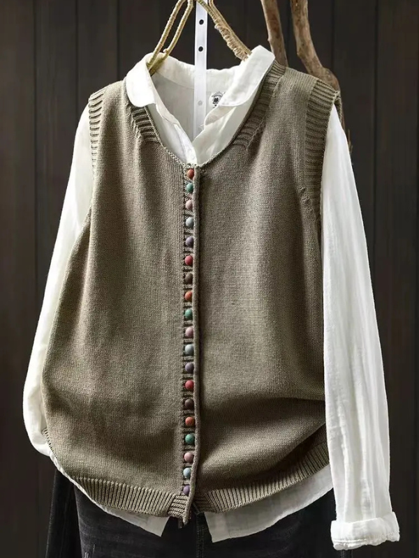 Damen Cardigan Weste Winter Regular Fit Freizeit