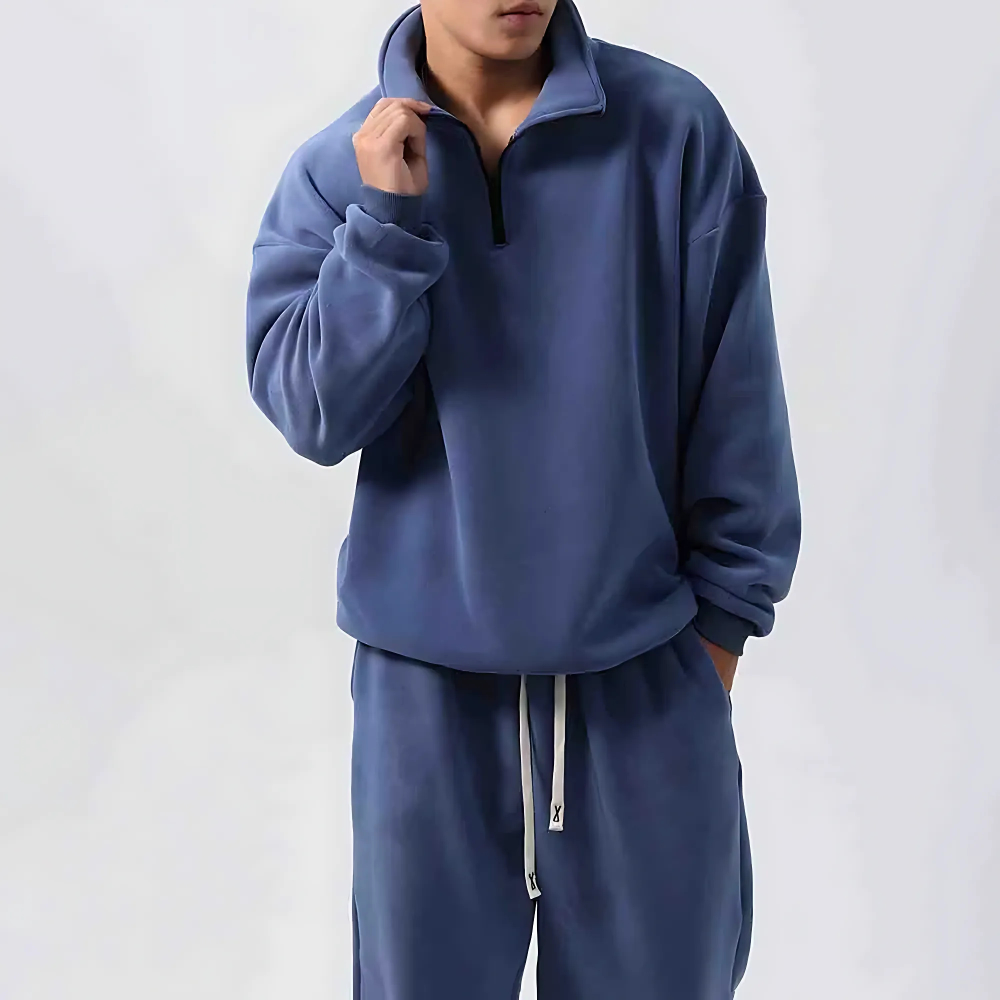 Velour Set I Zweiteiler Herren Relaxed Fit Freizeit