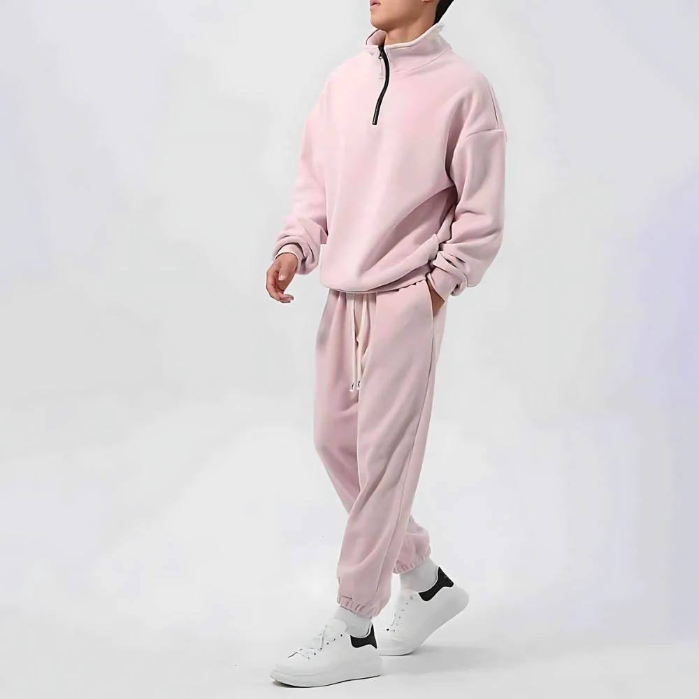 Velour Set I Zweiteiler Herren Relaxed Fit Freizeit