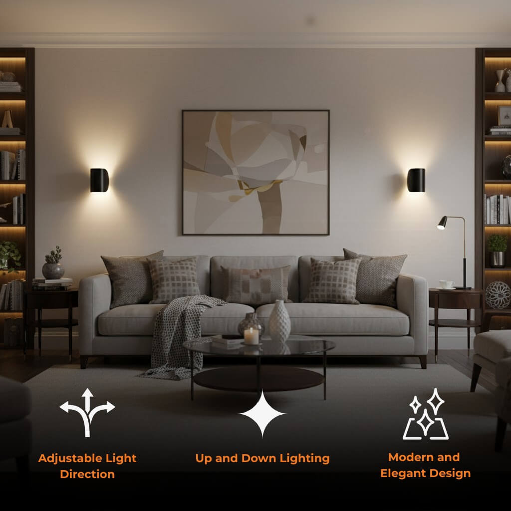 Moderne 2-Wege-Wandlampe Minimalistisch Wohnzimmer Beleuchtung