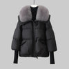 Damen Slim Fit Mantel Winter Elegant mit Kunstfellkragen