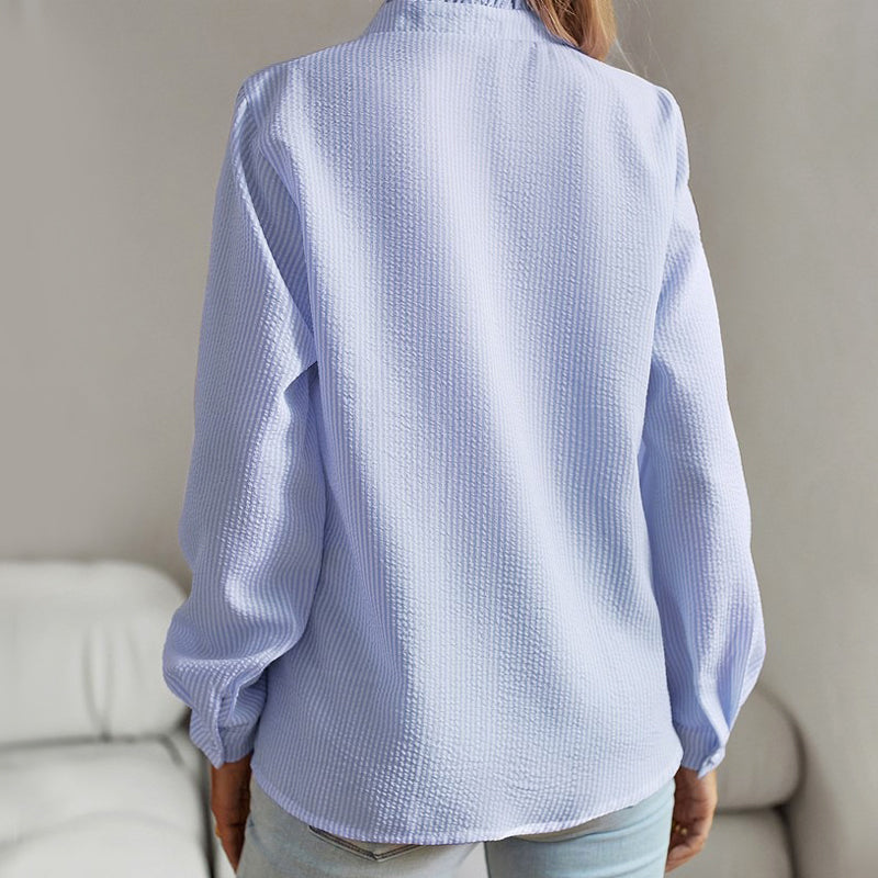 Damen Rüschensaum-Shirt Regular Fit Freizeit Elegant
