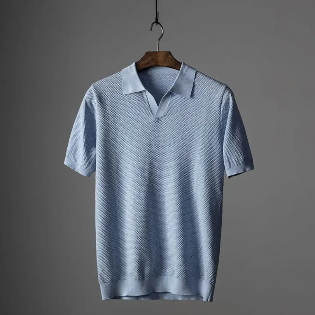 Valer | Herren Poloshirt aus peruanischer Baumwolle mit Waffelkragen | Atmungsaktives Design für eleganten Komfort 2