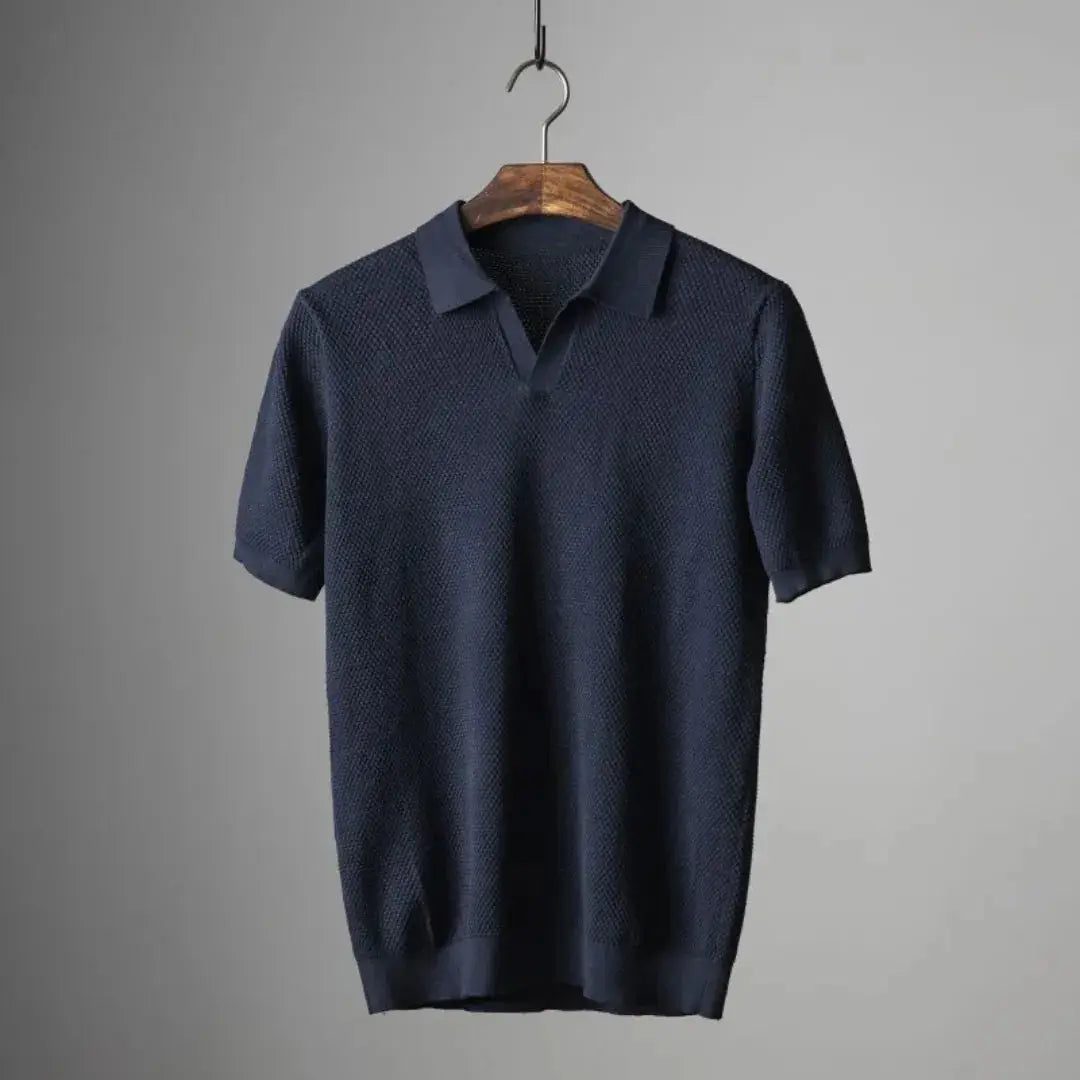 Valer | Herren Poloshirt aus peruanischer Baumwolle mit Waffelkragen | Atmungsaktives Design für eleganten Komfort 3