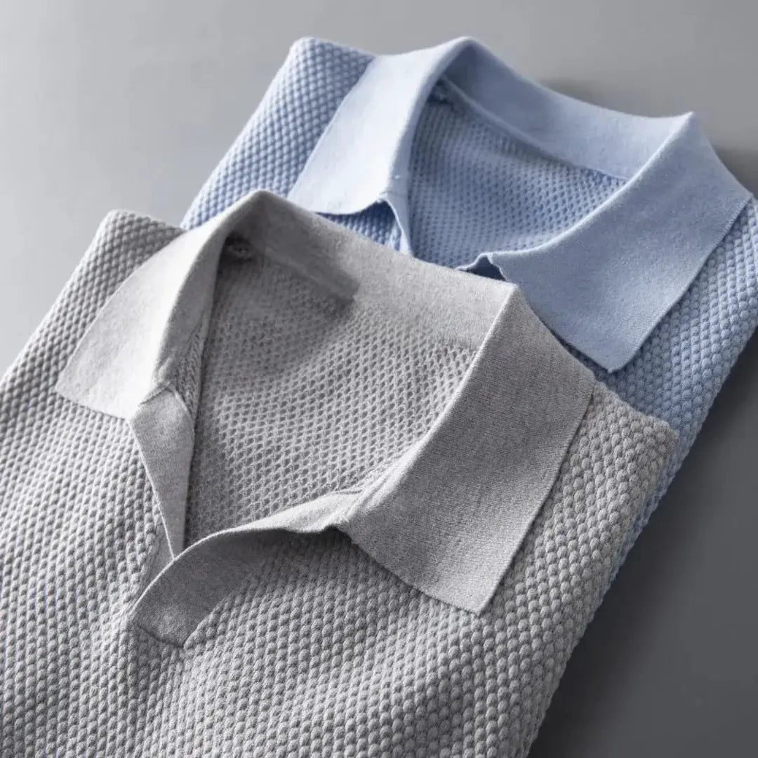 Valer | Herren Poloshirt aus peruanischer Baumwolle mit Waffelkragen | Atmungsaktives Design für eleganten Komfort 4