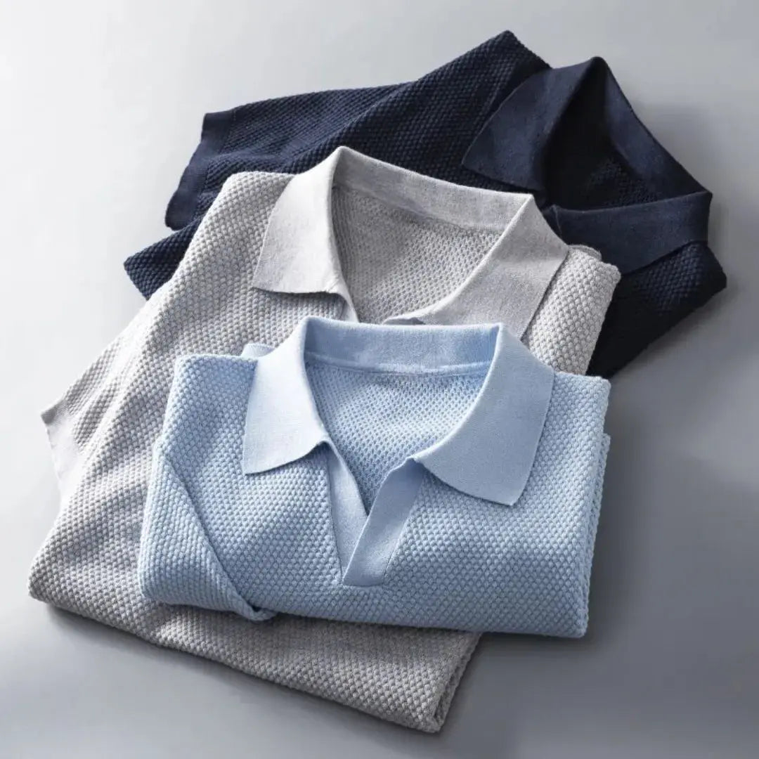 Valer | Herren Poloshirt aus peruanischer Baumwolle mit Waffelkragen | Atmungsaktives Design für eleganten Komfort 5