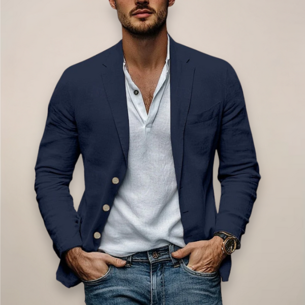 Blazer Herren Frühling Sommer Knopfverschluss Sakko