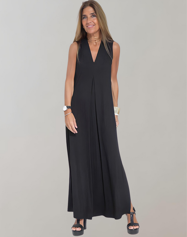 Damen Slim Fit Kleid mit V-Ausschnitt Sommer Freizeit