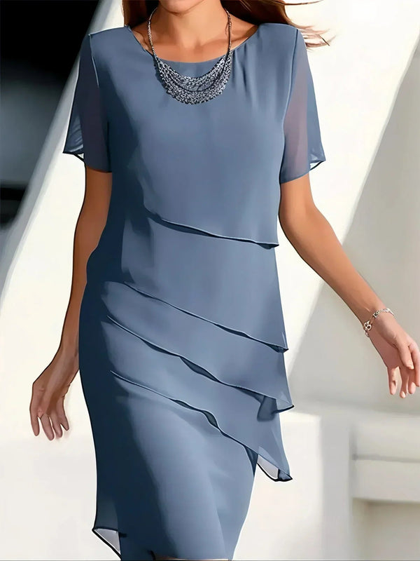 Damen Slim Fit Kleid Elegant Figurbetont Sommer