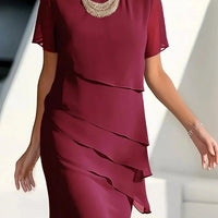 Damen Slim Fit Kleid Elegant Figurbetont Sommer