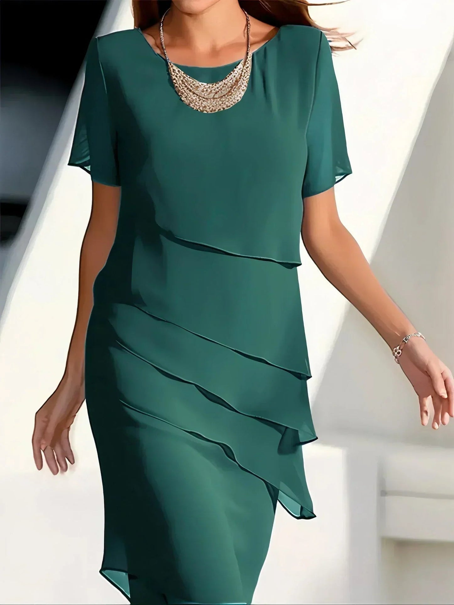 Damen Slim Fit Kleid Elegant Figurbetont Sommer
