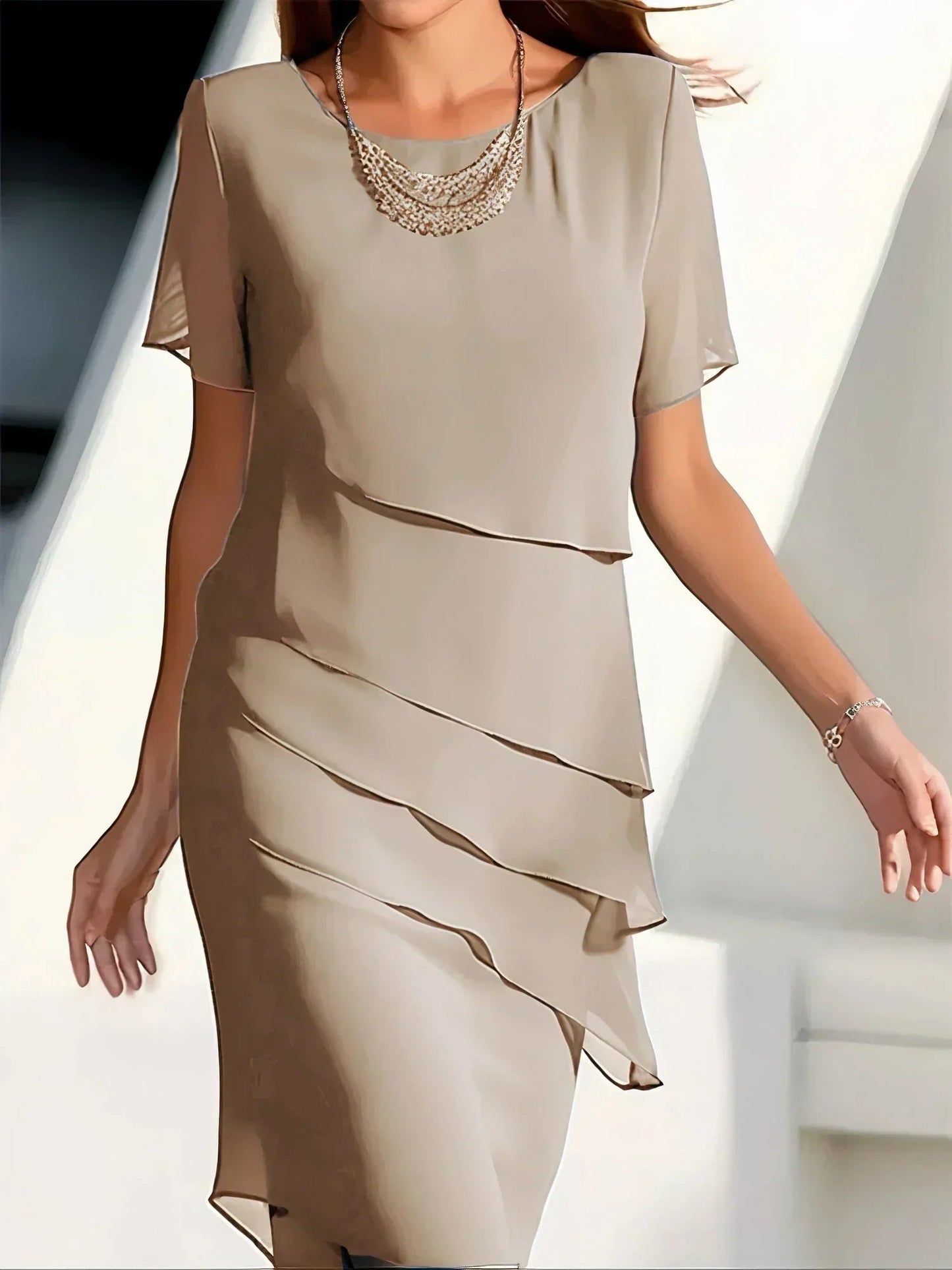Damen Slim Fit Kleid Elegant Figurbetont Sommer