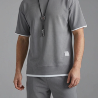 Herren Lounge-Set Relaxed Fit Freizeit T-Shirt und Shorts
