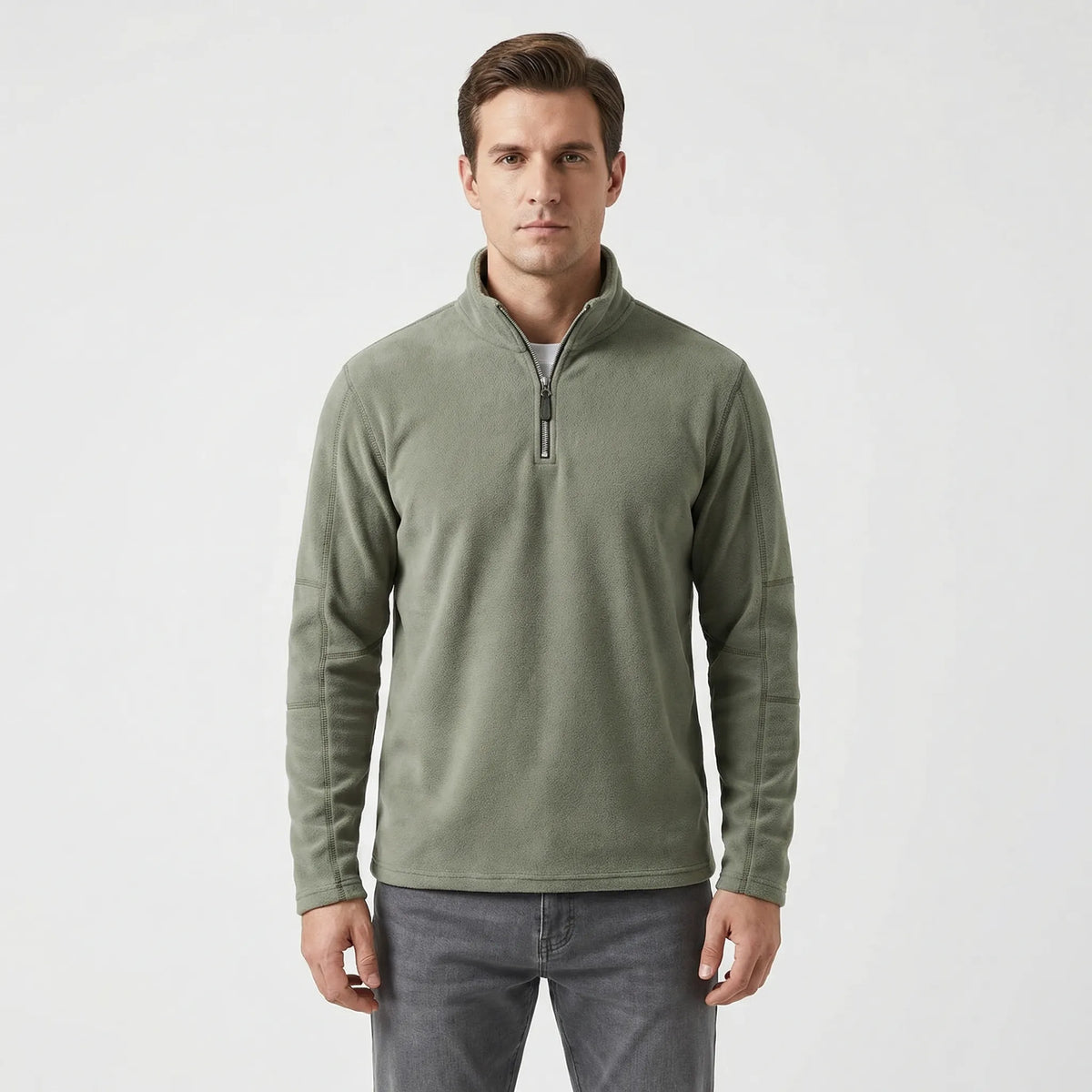 Pullover Herren Slim Fit Sport Warm Kurzreißverschluss