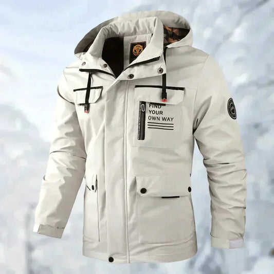 Wasserdichte Herrenjacke mit Abnehmbarer Kapuze | Ideal für Regen und Schnee 0