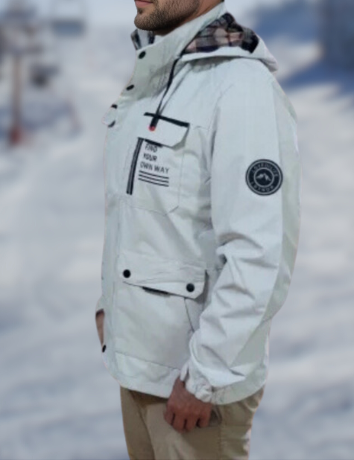Wasserdichte Herrenjacke mit Abnehmbarer Kapuze | Ideal für Regen und Schnee 2