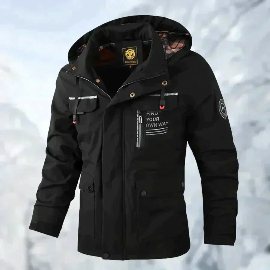 Wasserdichte Herrenjacke mit Abnehmbarer Kapuze | Ideal für Regen und Schnee 5